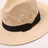 New Trendy Women Elegant Summer Natural Straw Panamad Sun Hats Fashion Beach Hat Outdoor Wide Brim Sun Protection Men Fedora Hat