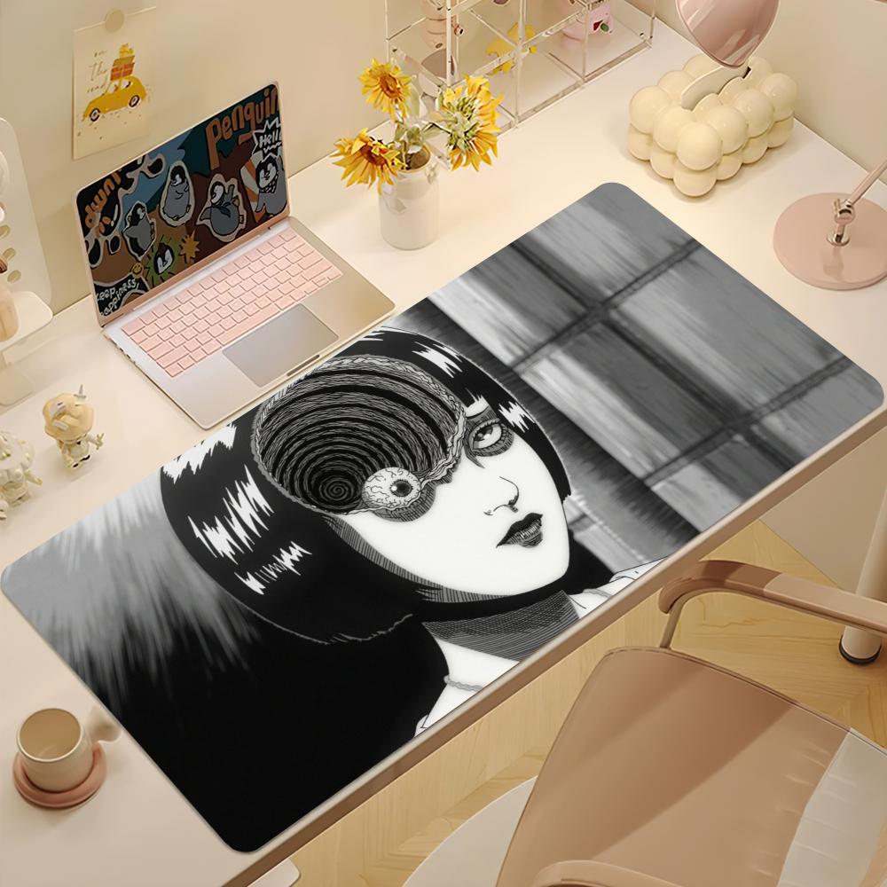 Black White Girl J-Junji Ito T-Tomie Mouse Pad Non-slip Thickened MousePad Student Cushion Large Writing Gaming Lockedge Office