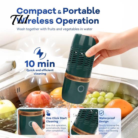 Magnetic Charging Purifier Multifunctional Fruit And Vegetable Cleaning Machine, Portable Meat Kitchen Gadget Device, Waterproof Wireless Food