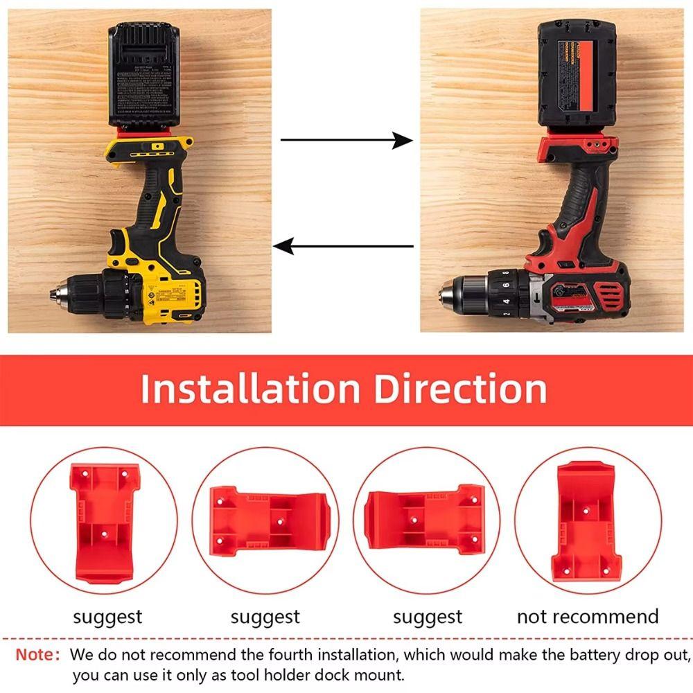 1/5PCS 2-in-1 Power Tool Holders Dock Holder Mount Hanger Stand Battery Holder Fixing Seat Battery Mount
