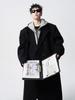Men's Black Wool Trench Coat - Korean Style, Mid-Length, Over-the-Knee for 2025 Spring/Autumn