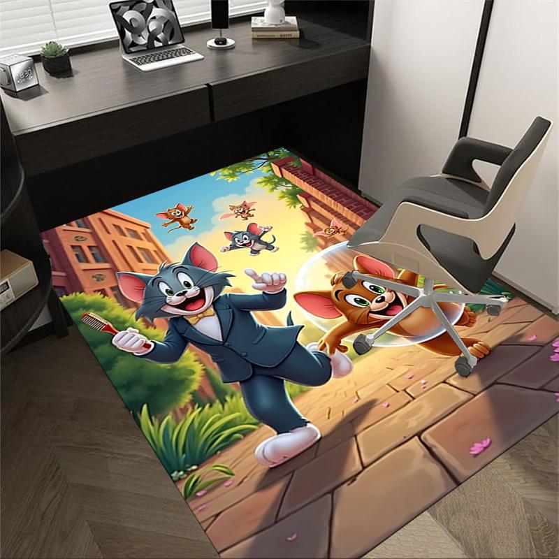 

1 шт. Ковер Том и Джерри, для декора дома и офиса, Коврик под офисное кресло, Праздничный подарок, Ковер для конференц-залаL1116 60cm by 90cm