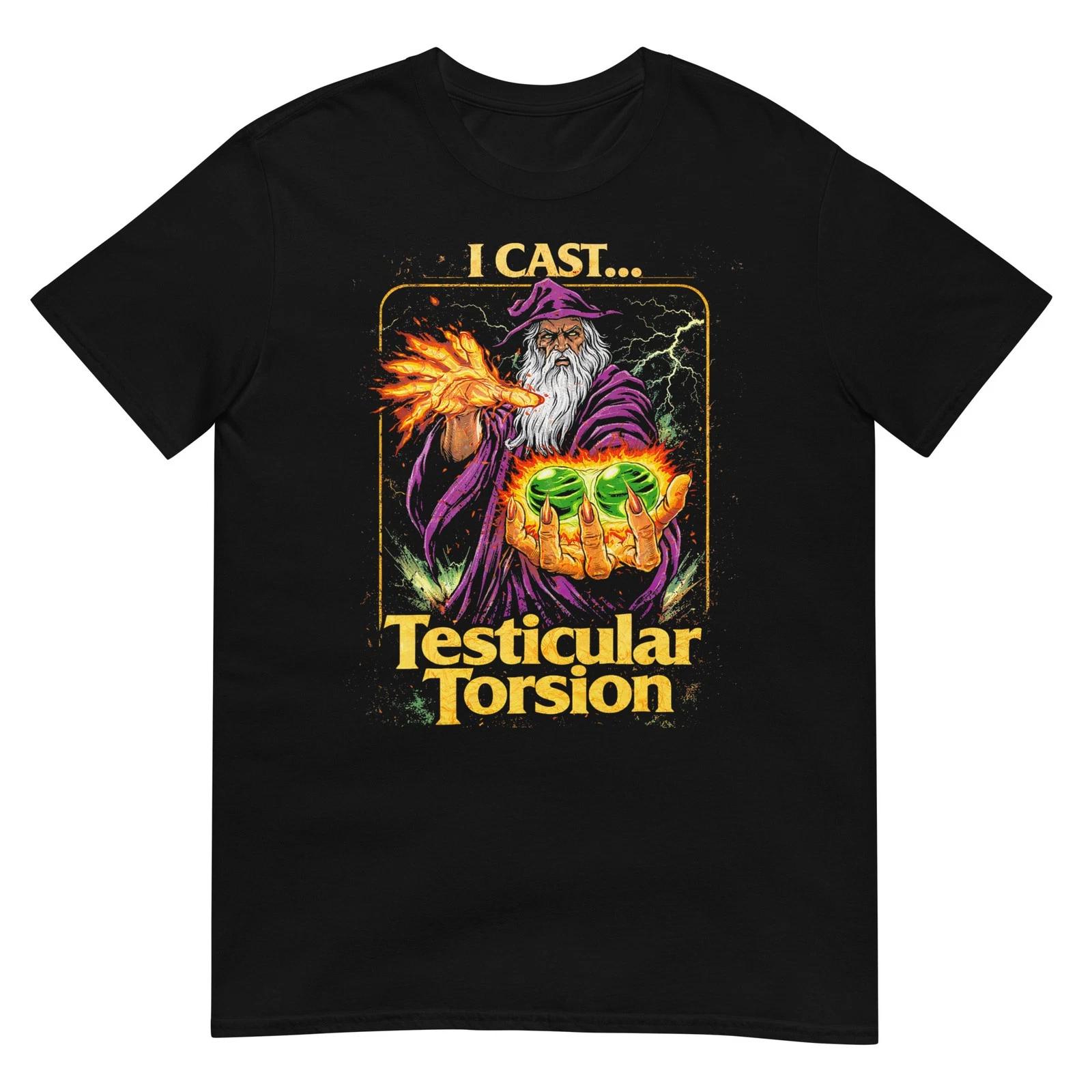 I Cast Testicular Torsion Funny Wizard Meme T-Shirt S