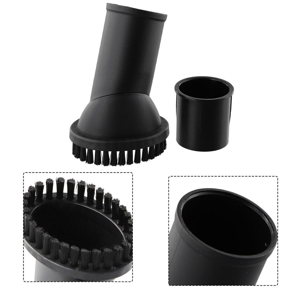 Round Brush For Karcher Vacuum Cleaner 32-35mm Inner Diameter, Suction Nozzle For Floor Keyboard Bookshelf Cleaning, Black