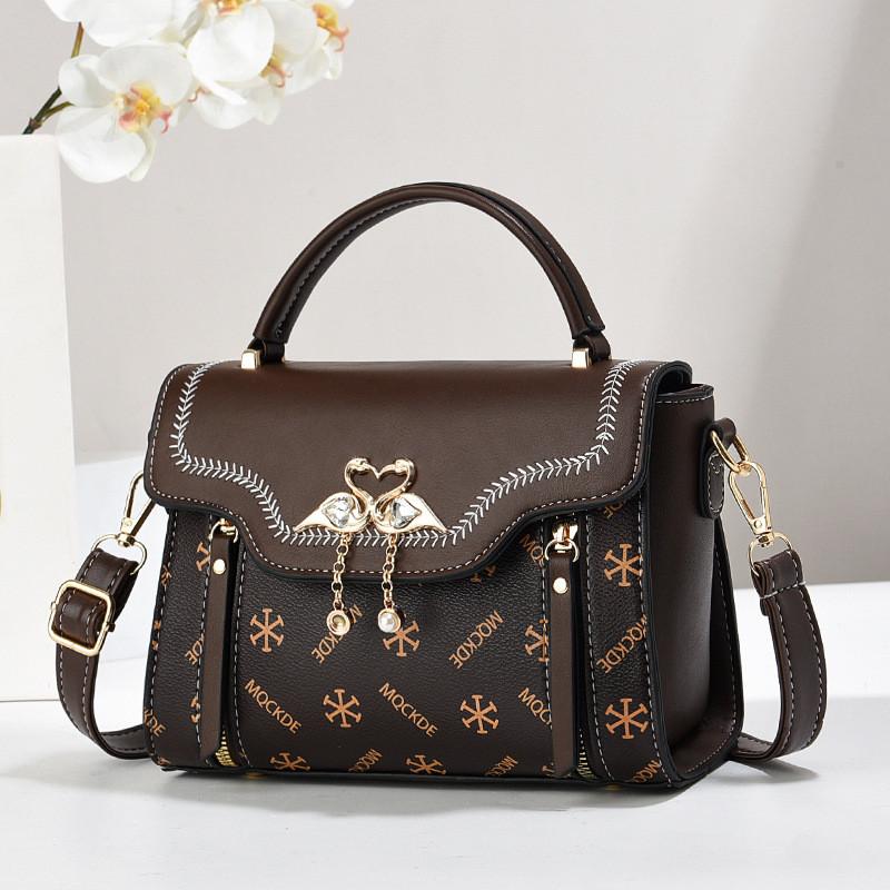 Fashionable 2024 Women s Handbag Stylish Flap Top Small Crossbody Bag In Khaki Color Coffee