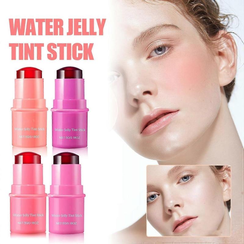 Milk Cooling Water Jelly Tint, Water Jelly Tint Stick, Milk Jelly Tint Jelly Blush Stick, Sheer Lip & Cheek Stain Buildable Watercolor Finish