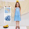 PawinPaw Girls' Cartoon Bear A-Line Denim Dress