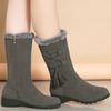 Women's Lightweight Comfortable Thick Sole Cold Warm Padded Snow Boots Non-slip Wear Outdoor Sports Mid-calf Cotton Boots