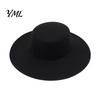 Sophisticated Lady Hat Flat Top Fedora Hat, Wool Blend Derby Cap, Retro Jazz Casual Outdoor Sun Protection Wide Brim Felt for Women, Events