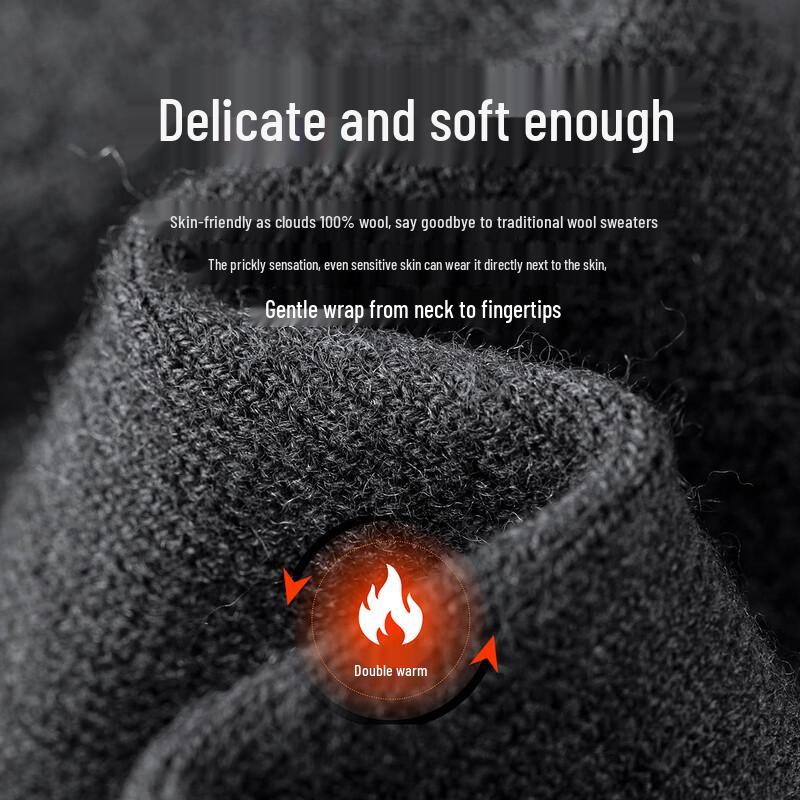 FIRS Men's Faux Two-Piece V-Neck 100% Wool Sweater