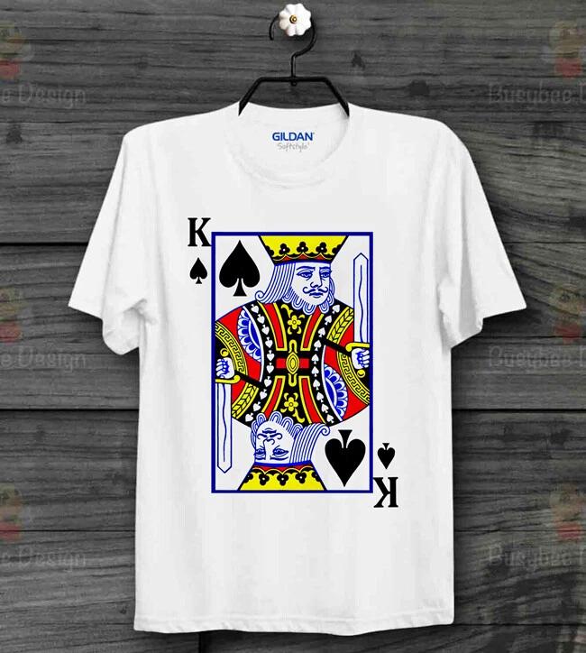 King Playing Card 100% Cotton T-shirt Mens Tees Top Logo Vintage Ideal Gift Cool Unisex 100% Cotton T-shirt Mens Tees Top B597 3XL