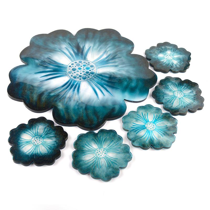Flower Shape Coaster Mold with Sunlight Edges Fruit Tray Silicone Epoxy Casting Mold for Resin DIY Jewelry Plate Trinket