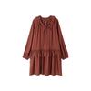 Demana Monet Rose Retro Tiered Lace Tie-Waist Midi Dress