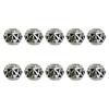 10Pieces European Style Spacer Beads with Large Holes Silver Round Spacer Beads Accessory for Creative Jewellery Making