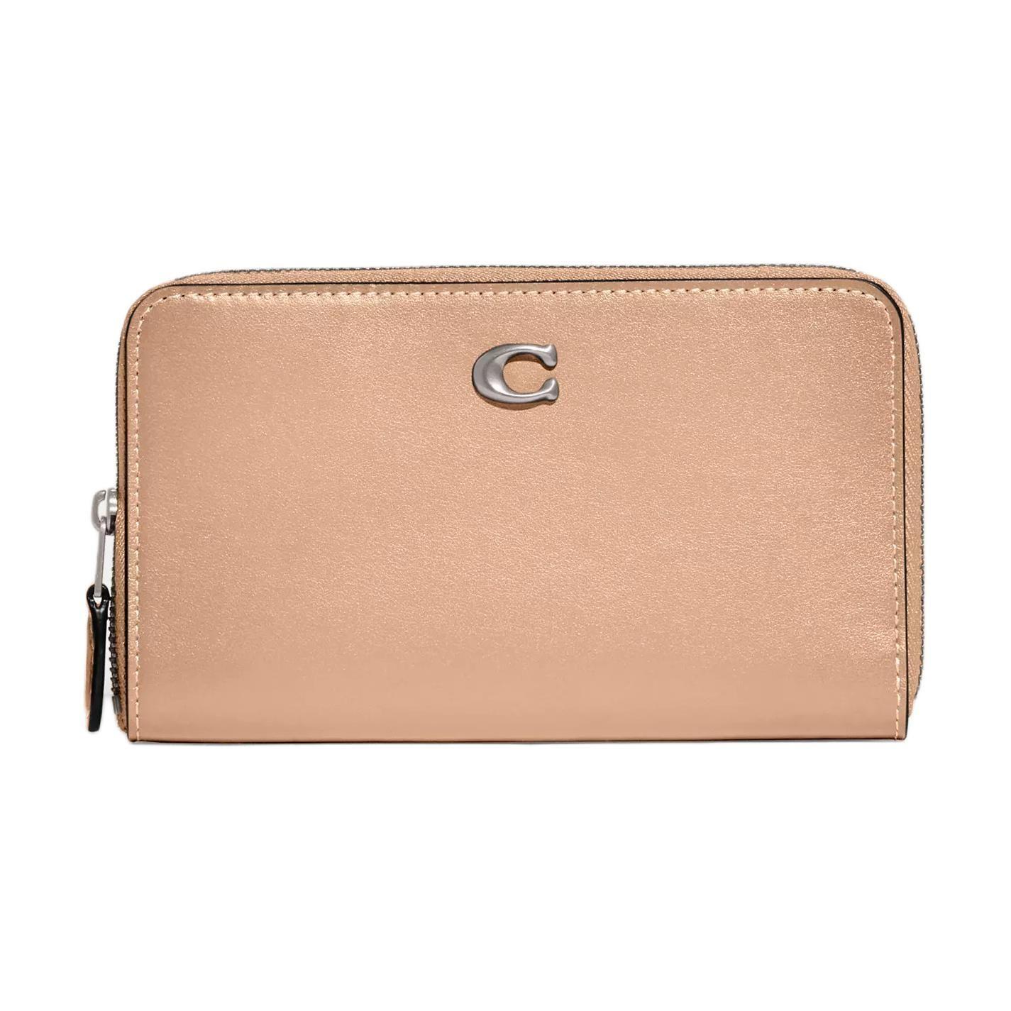 

Coach Zip Around 17 Solid Color Zipper Wallet Medium Women wallet Silver Light-Yellow CH806-LHWFT Basic Set (Bag+Dust Bag)