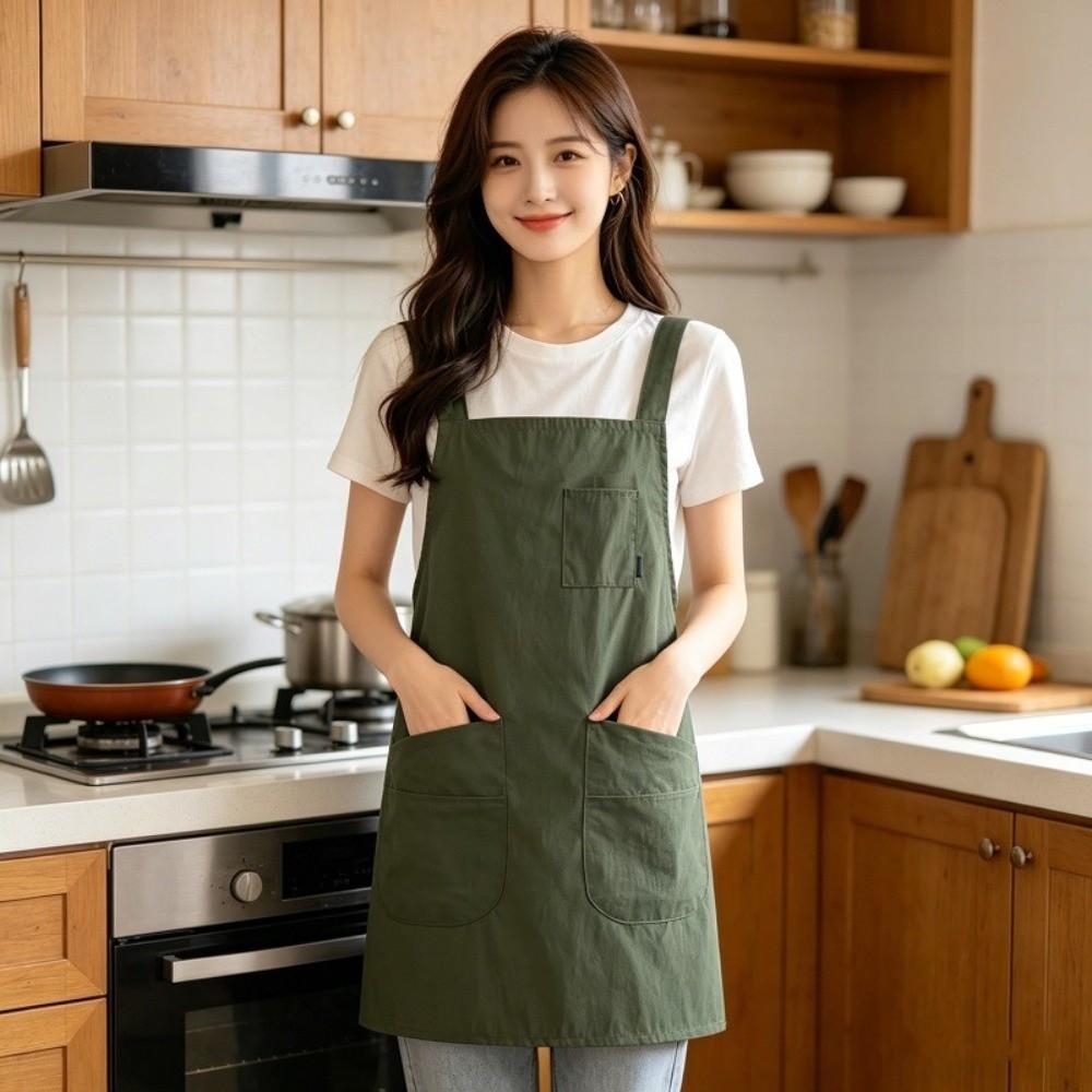 Oil-Proof Sleeveless Apron Breathable Dirt-Resistant Workwear Simple Vest-Style Apron Restaurant