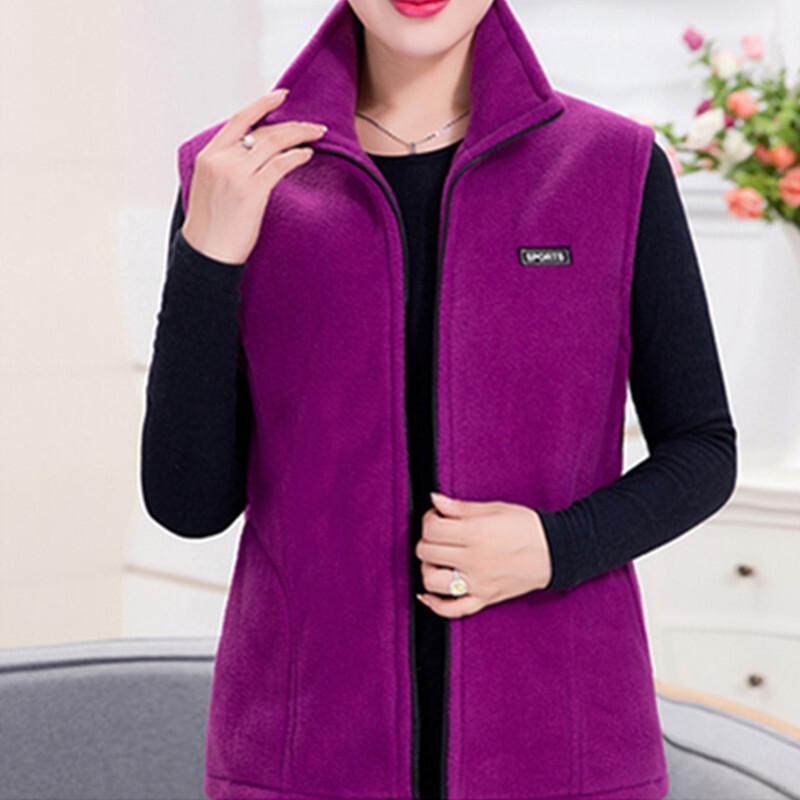 Polar Fleece Coat for Women's Vest Autumn Sleeveless Vests for Women Jacket Fashion Zipper Casual Waistcoat Female