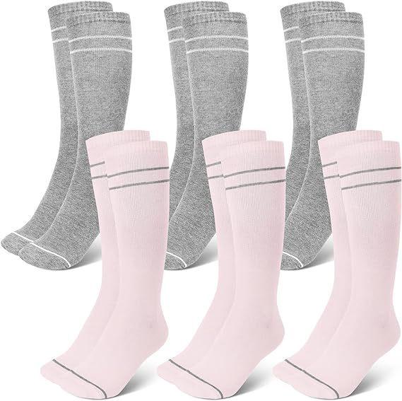 6-Pack Patterned Sports Compression Calf Socks for Running