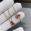 Seiko Fulu Auspicious Gourd Necklace Collarbone Chain Diamond Stud Earrings Agate Bracelet Long Earrings