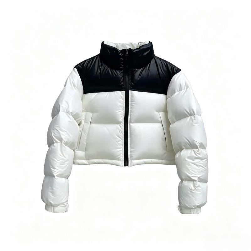 Piumino versione US corto termico ispessito con colletto alla coreana moda donna cappotto trendy, nuovo