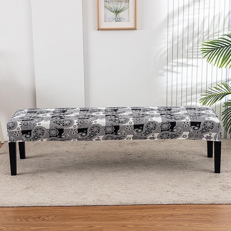 1Pc Long Bench Cover Stretch Polyester Removable Washable Anti-Dirty Piano Stool Chair Covers Living Room Bedroom Seat Protector