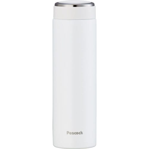 Peacock Vacuum Bottle Industry Stainless Steel Water Bottle with Antibacterial Cap and Gasket, Sports Drink Compatible, Screw-On Mug Type, 0.48L, Silk