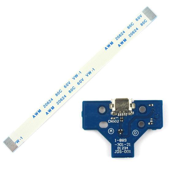 Płytka z portem ładowania USB do kontrolera PS4 Dualshock JDS-001 z taśmą 14-pinową