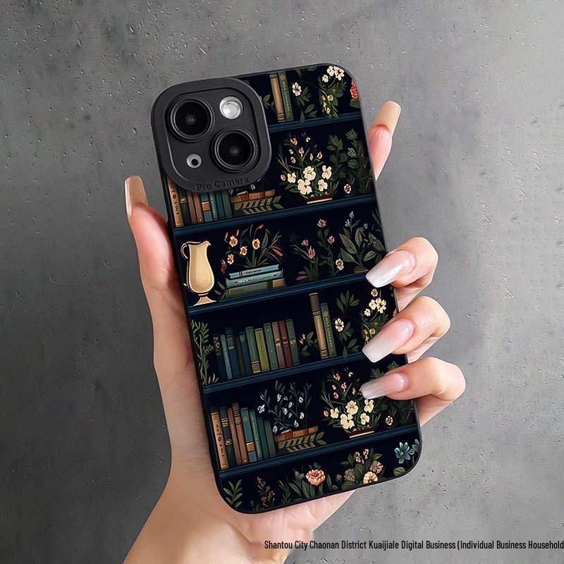 

Ретро Книжная полка Арт Чехол для iPhone: Совместим с iPhone 13 Pro Max, 12, 11, 14, 15, 16 - Мягкий чехол iPhone 13