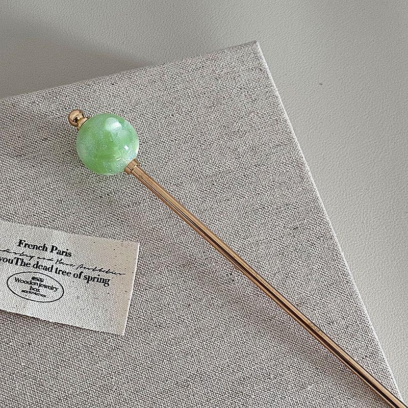 Simple Candy Color Metal Hairpin for Easy Bun Hairstyles