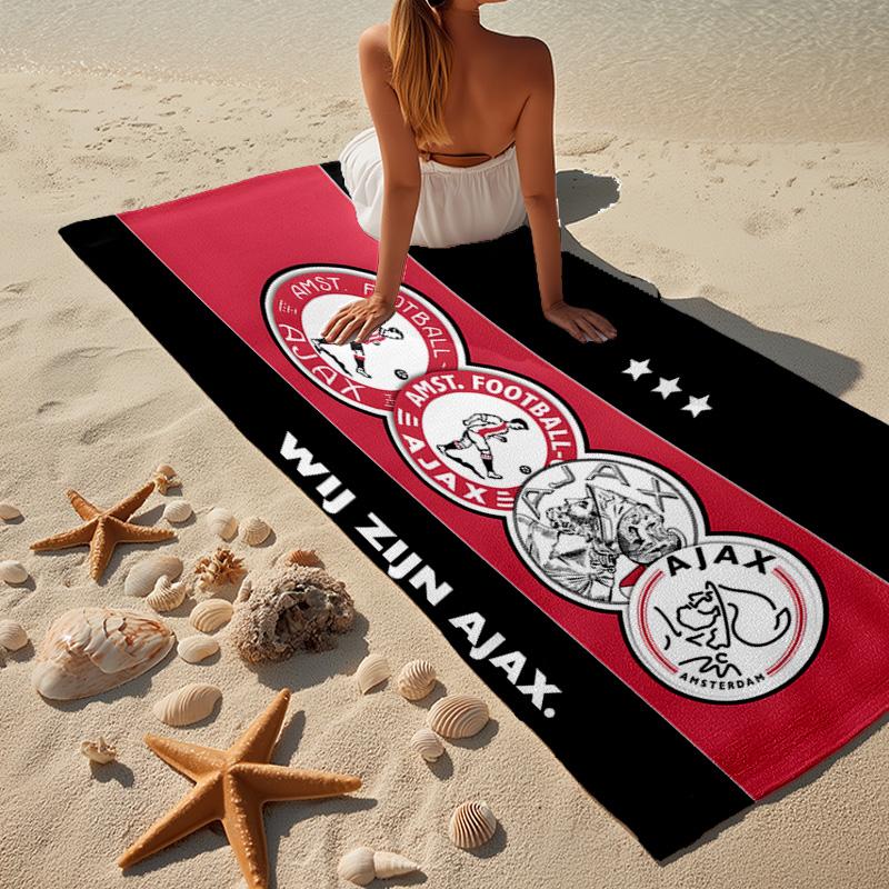 1 Stück Ajax Amsterdam Wappen Strandtuch - Weiche, Saugfähige Mikrofaser, Leicht, Ideal für den Strand, Partys, Reisen, Camping Fan-Geschenke