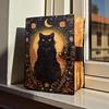 Cat Leather Journal: Vintage Handmade Grimoire, Blank Book of Shadows