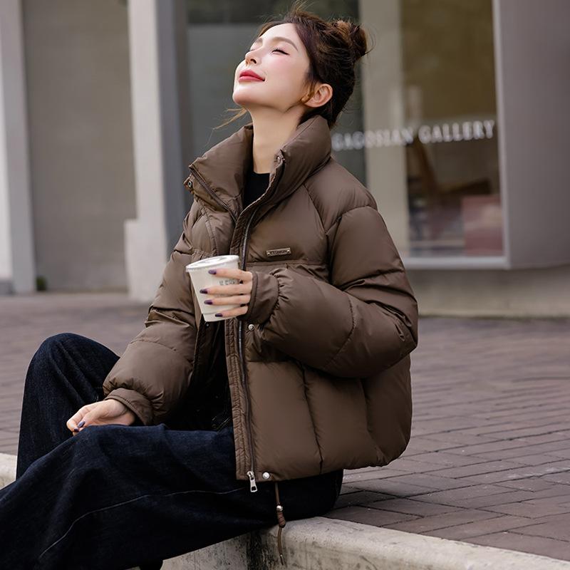 Contrast color cotton clothes women's short winter new loose leisure college style thickened bread clothes jacket