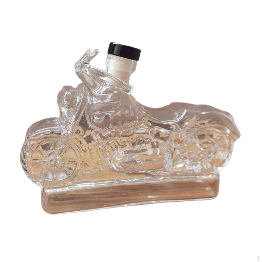 Motorcycle Whiskey Decanter Liquor Bottle Storage Container Motorbike Gift Clear Men