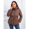 Women's Hooded Cotton Jacket - Winter 2025 European & American Style, Plus Size, Drawstring Waist