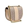 Coach Alie 20 Chain Monogram Canvas And Leather Saddle Bag Women Shoulder Bag Khaki White C3464-B4SHG