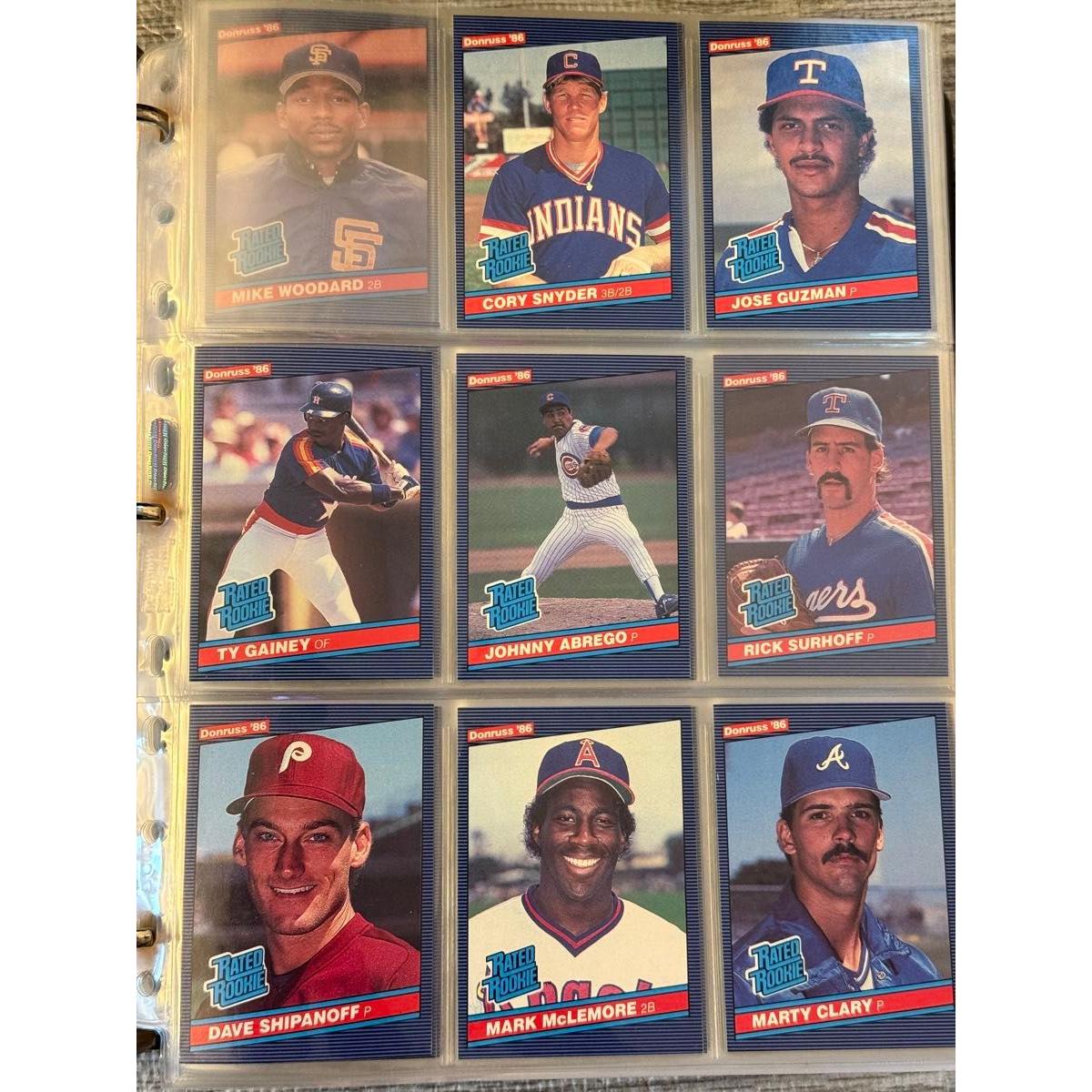 Used 1986 Donruss MLB Cards Hundreds Baseball Major League