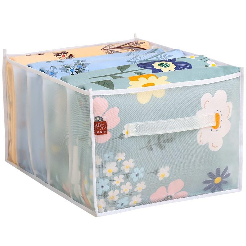 5-Grid Clothing And Bedding Storage Box, Storage Bag, Breathable And Foldable Wardrobe Organizing And Storage Box