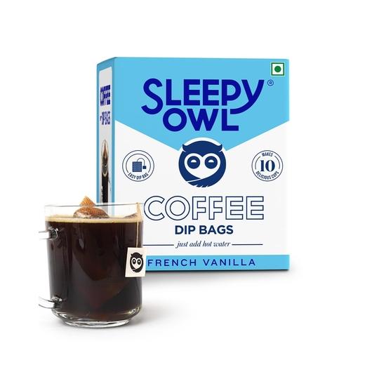 

Кофе Sleepy Owl French Vanilla в пакетиках для заваривания | Кофе горячего заваривания | Заваривание за 5 минут - Оборудование не требуется | 100% зерна арабики |