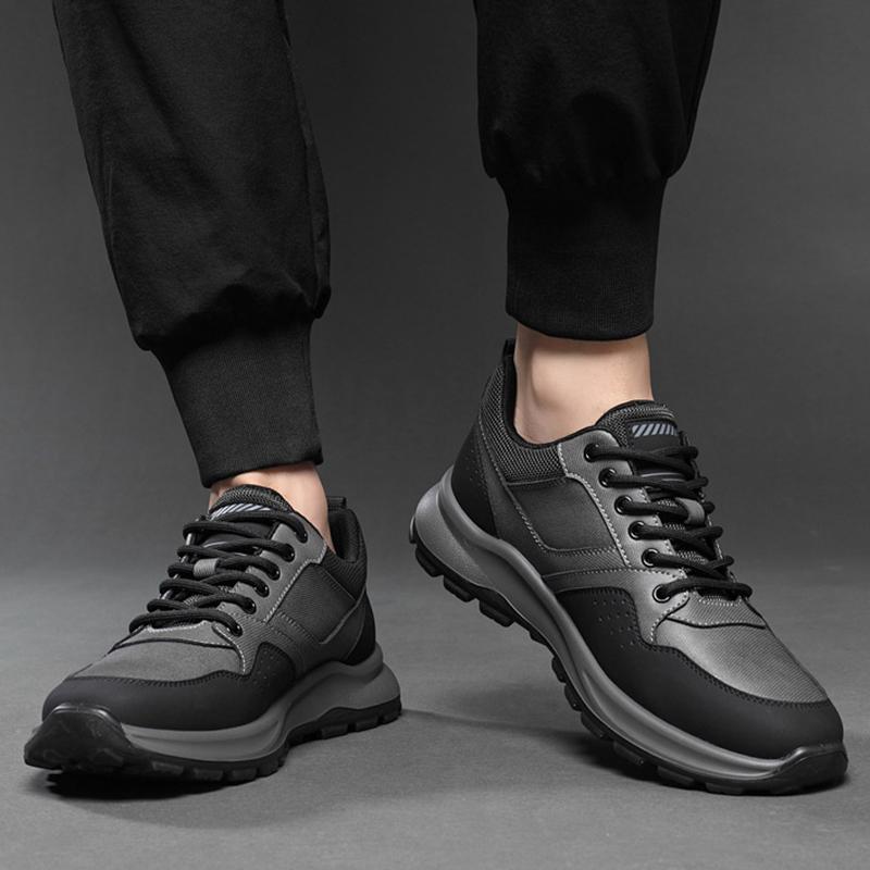 Men's Shoes Autumn And Winter Men Outdoor Sports And Leisure Leather Shoes Men's Soft-Soled Hiking Shoes For Middle-aged People