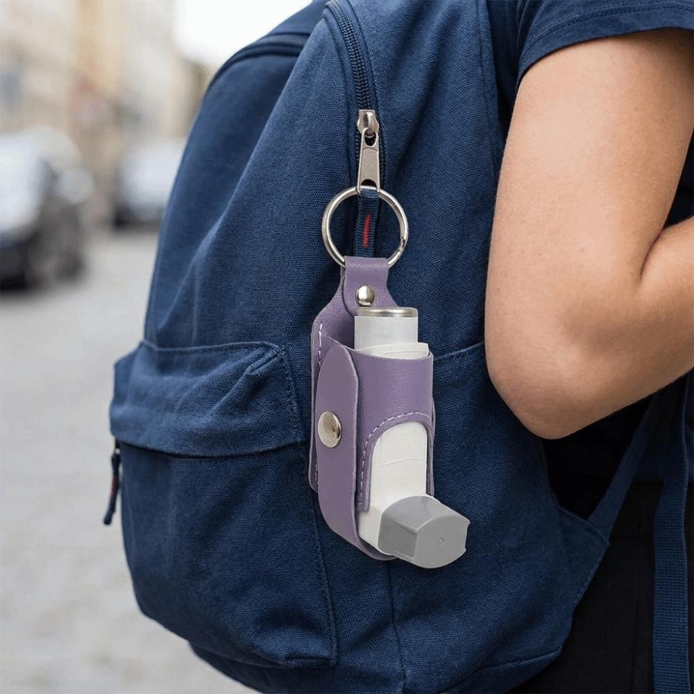 Lightweight Inhaler Spacer Holder Protective Inhaler Key Chain Practical Cough Storage Bag  Hiking