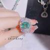 Luxury Emerald Colored Treasure Ring Ruby Set Royal Blue Premium Temperament Vintage Paraiba Women'S Ring