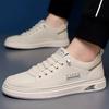Leather Casual Shoes for Men Breathable White Sneakers Fashion Driving Walking Tennis Shoes for Male Italian Office Flats Shoes