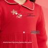 Balabala Girls' New Chinese Style Pleated Knit Dress