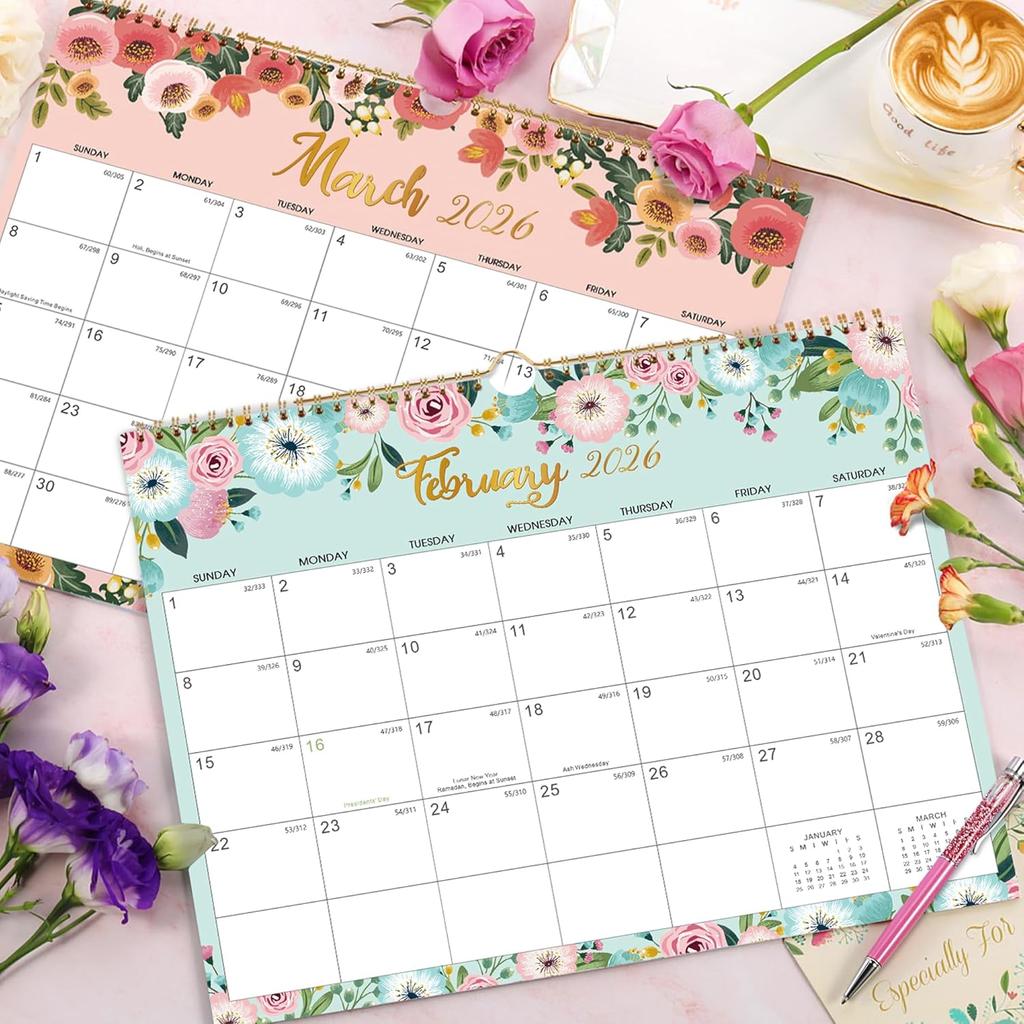 2026 Calendar - 2026 Wall Calendar, Jan 2026 - Dec 2026, 15" x 11.5", 12 Months Hanging Monthly Calendar, Calendar 2026 with Spiral Bound, Julian