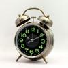 Super loud metal alarm clock, luminous silent running time, large size, a must-have for difficult-to-get-up households, new product clock, night lamp