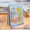 3D Miniature Scene PET Sticker Book 20 Cute Cartoon Patterns Reusable PET for Holiday Card Invitation Envelope Decor