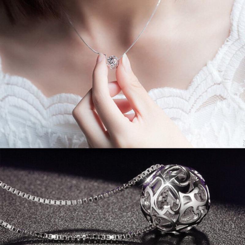 Trendy Hollow Round Bead Pendant Necklace for Women