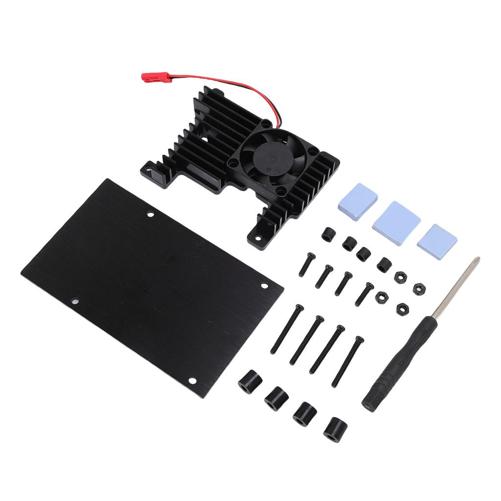 Gehäuse für Entwicklungsboard passend für Orange Pi 3B Gehäuse aus Aluminiumlegierung mit passivem Kühlventilator