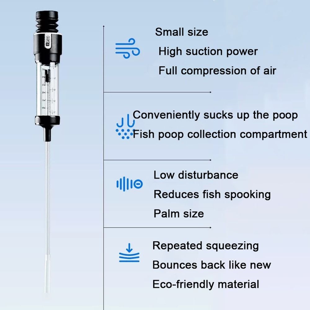 Plastic Fish Tank Feces Suction Tool Detachable with Extension Tube Fish Feces Suction Pipe Strong Suction