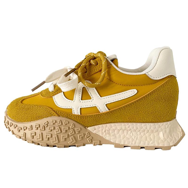 

A9910 latex insole/inner heightening platform dad shoes women s shoes Hong Kong style 2025 new popular casual sports shoes 40 лимонно-жовтий колір
